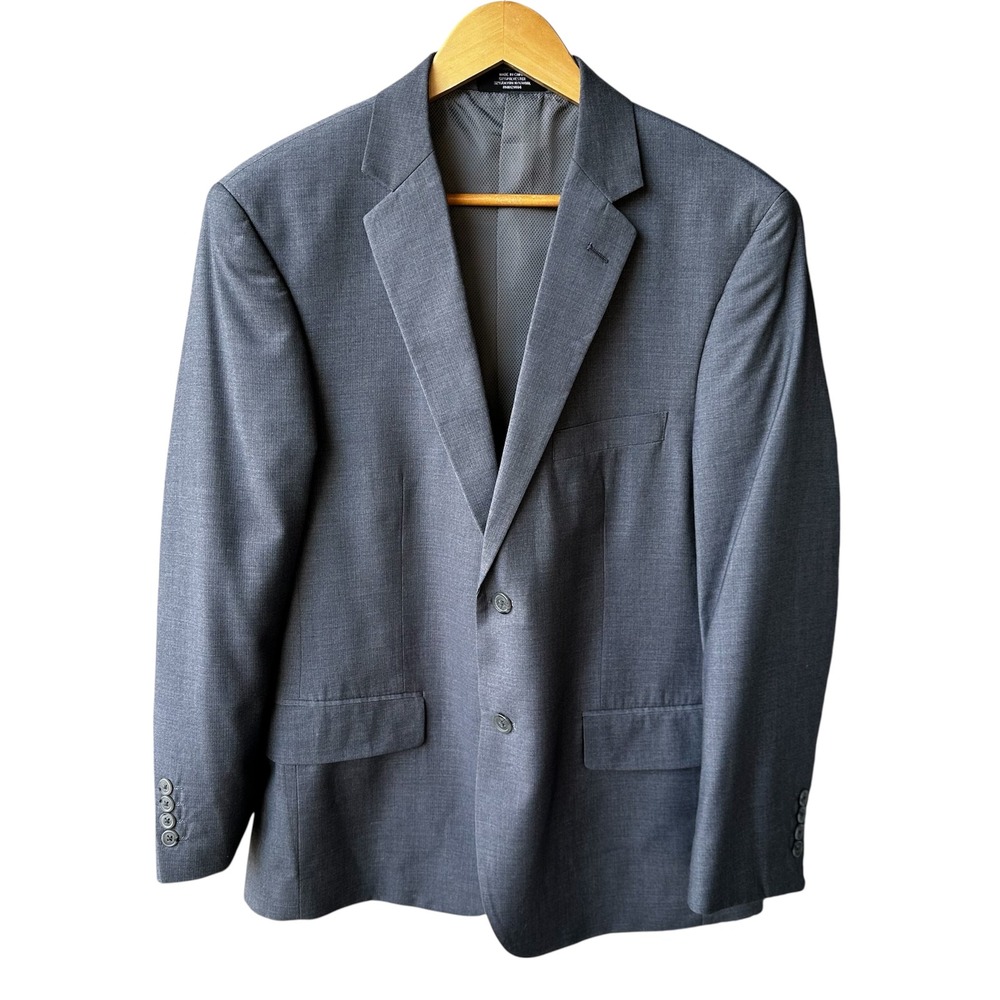 Pronto Uomo Blazer Jacket Sport Coat Gray Two Button Wool Formal Mens Size 40S